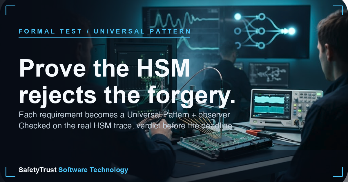 HSM test toolchain: prove the boundary